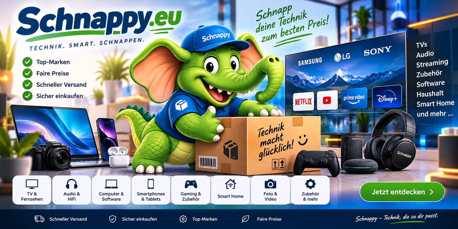 Schnappy.eu – Elektronik, Software, Fernseher, Audio und Technik